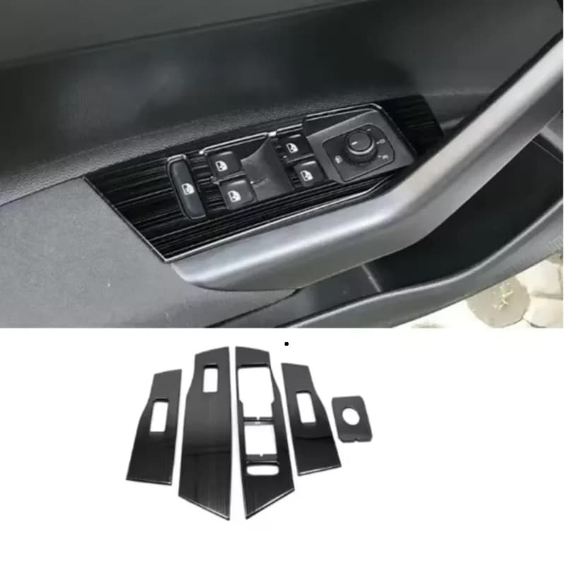 Car Stick Trim Stainless Steel Door Inner Handle Bowl Frame Lamp 4PCs For Volkswagen VW Polo Hatchback 2019 -2022