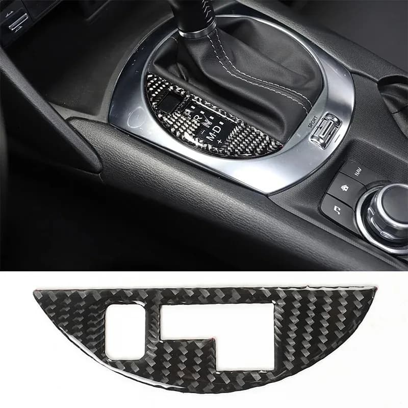 For Fiat 124 Abas 124 2016-2024 Soft Carbon Fiber Car Central Control Gear Indicator Box Sticker Car Interior Accessories