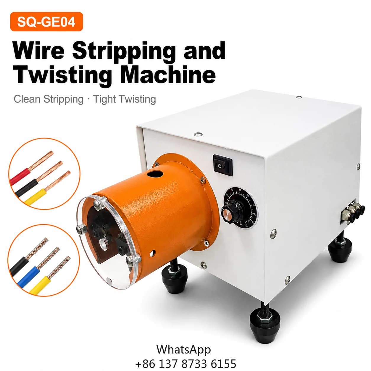 SQ-GE04 Automatic Pneumatic Wire Stripping And Twisting Machine 1-4mm AWG10-18 For Multi-Core Power Cable Factory Price