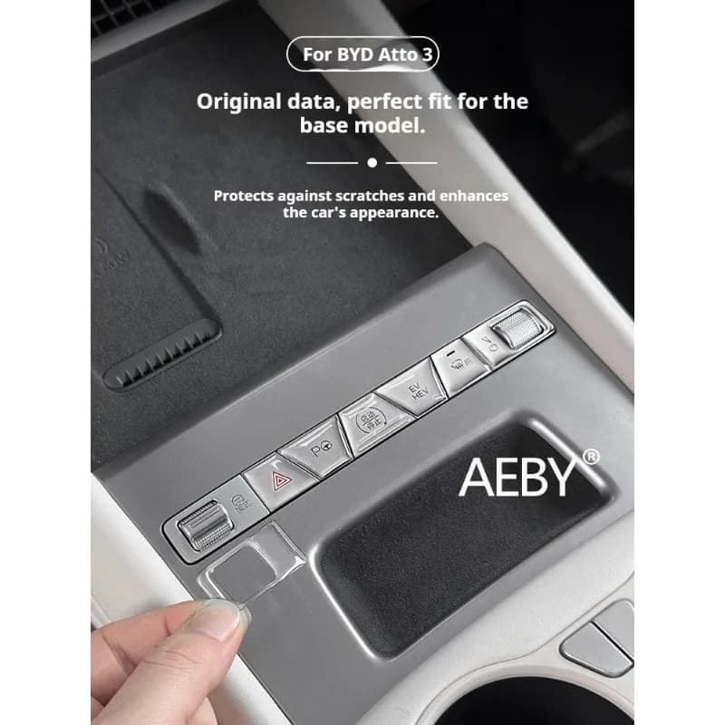 AEBY For BYD Atto 3 Smart Driving Edition 2025 Center Control Button Silicone Cover,  Dashboard Keyboard Protective Film