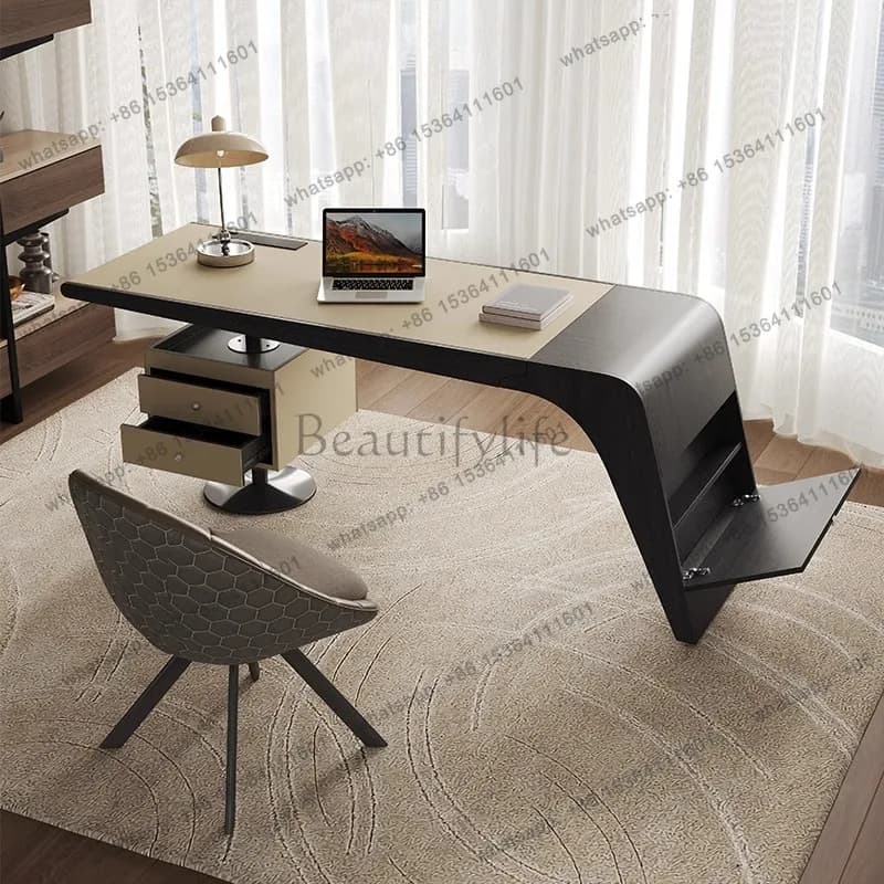 X4 Desk Italian minimalist office modern light luxury high-end solid wood writing desk