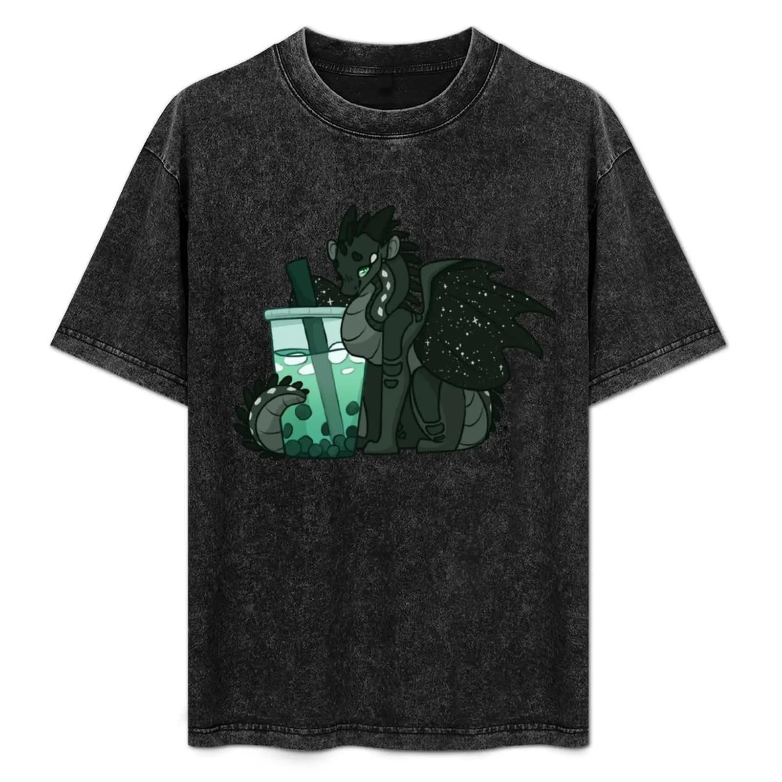 Moon with Boba T-Shirt Daily Work Short Sleeve Top