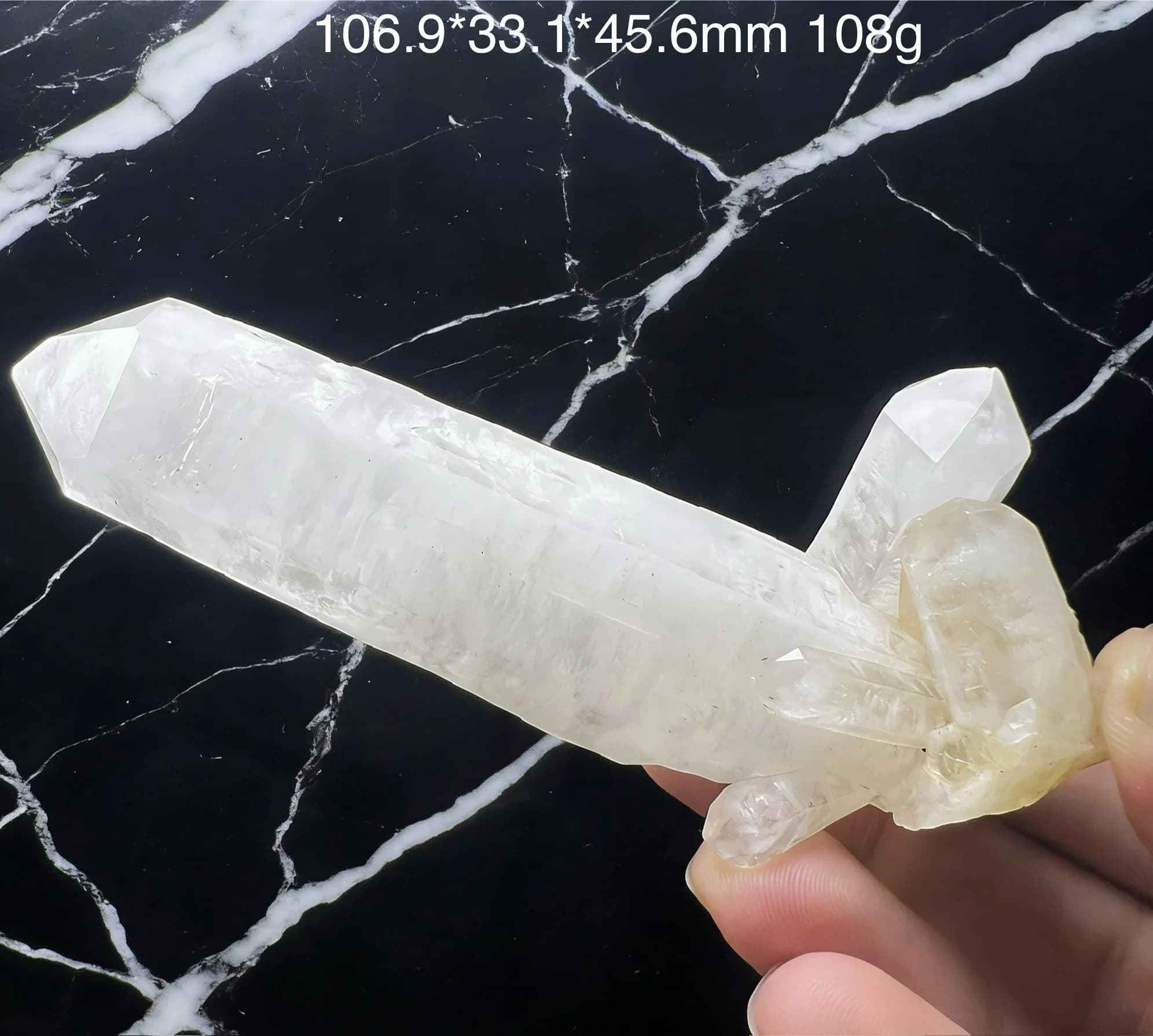 Selected natural silver-white quartz coexisting mineral raw stone crystal specimen for appreciation, collection and display.