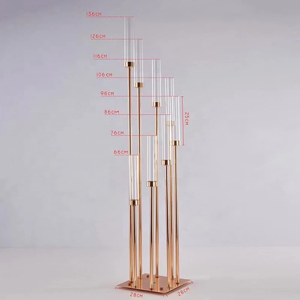 10pcs/lot Luxury Metal Gold Candle Holder Table Centerpiece Candelabrum For Banquet Use