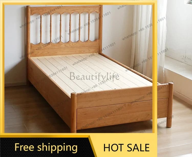 Factory Direct Sales Nordic Ground Off Air Pressure Storage Bed 1.2\ 1.5m Drawer Bed Customizable