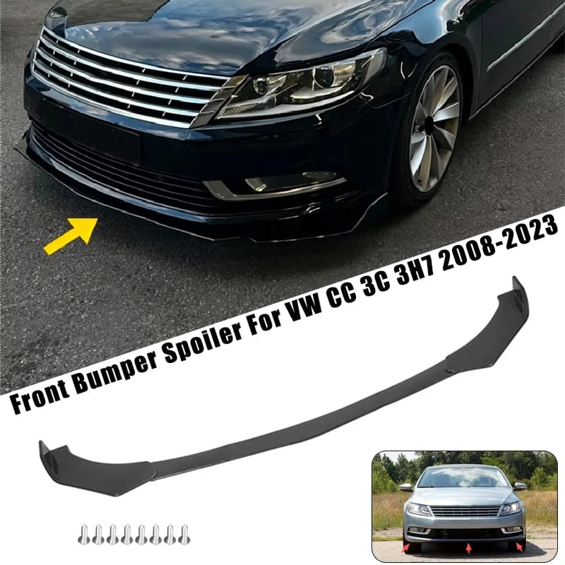 Sport Front Bumper Splitter Spoiler Lip For VW CC 3C 3H7 2008-2023 5Pcs Adjustable Sectional Car Exterior Tuning Body Kit
