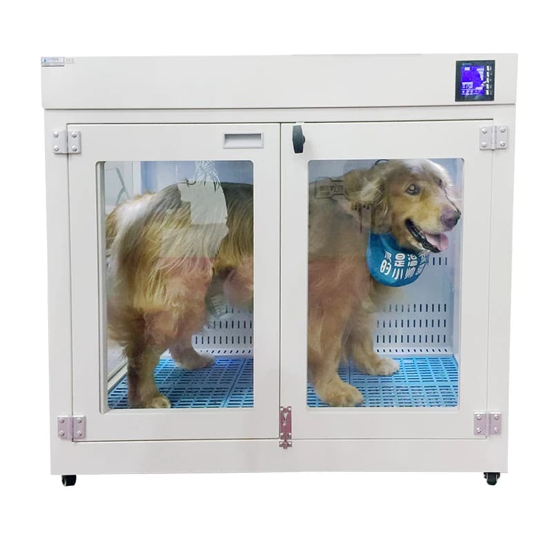 Eco-friendly Intelligent Stainless Steel & Iron Pet Dryer Grooming Chargeable Automatic Drying Cabinet LED UV Light for Dogs