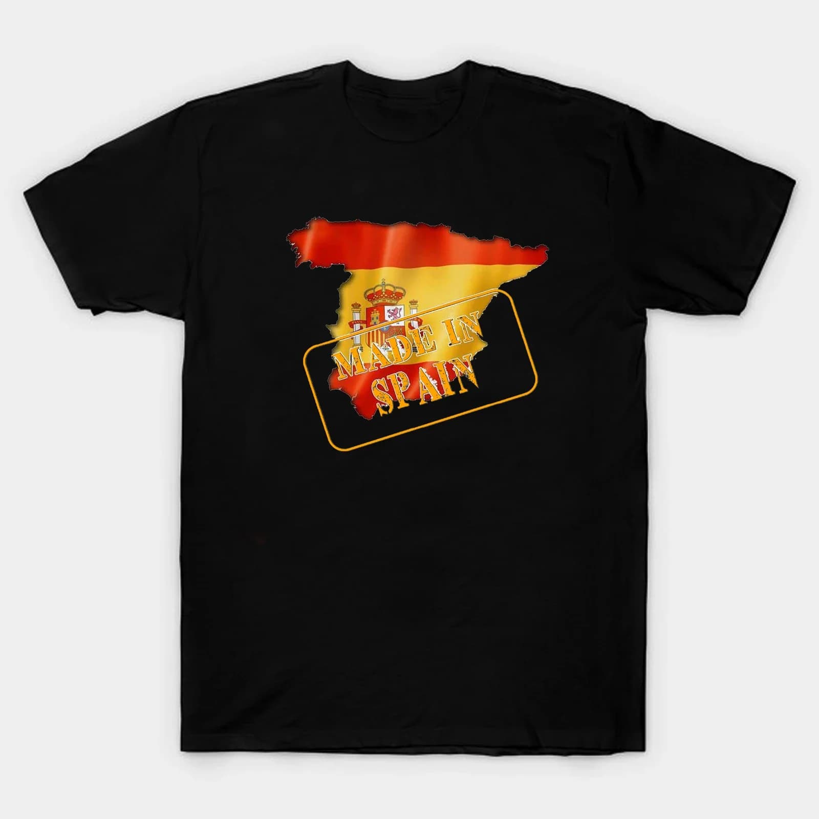 Spanish Flag and Map Nation Pride Made In Spain T Shirt. New 100% Cotton Short Sleeve O-Neck Casual T-shirt Loose Top Size S-3XL