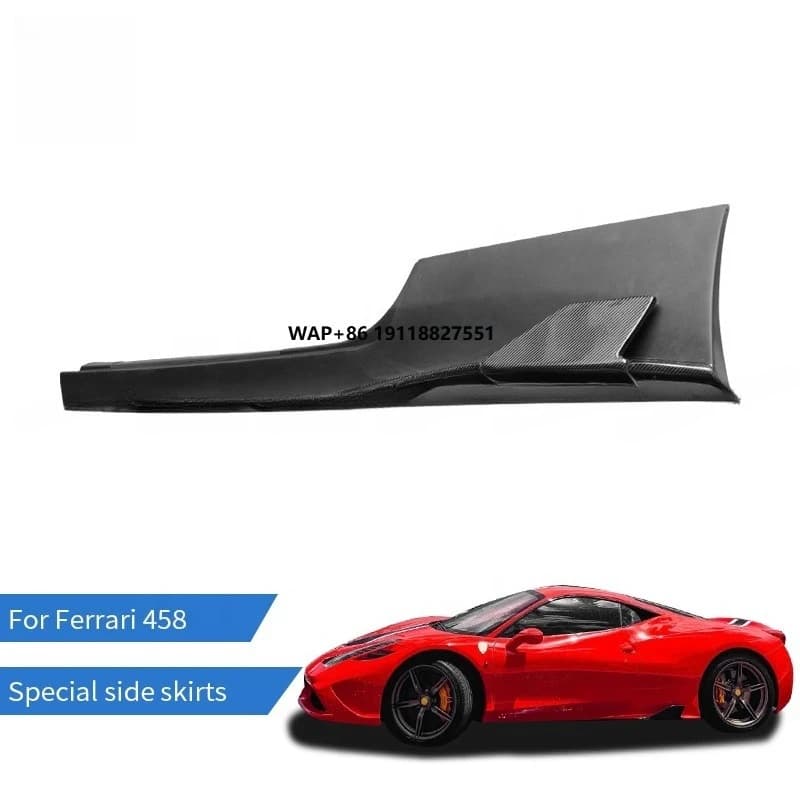 OEM Style Half Carbon Fiber Sideskirt Extensions for 458 Speciale Side Skirts