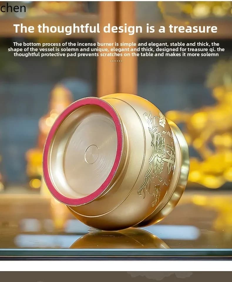 L15- All-Copper Incense Burner for Offering Incense to Buddha, Home Indoor Incense Burner Ornament