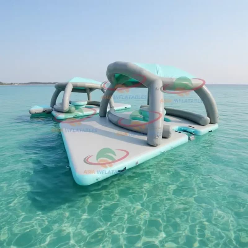 Factory Price Inflatable Swim Island Raft Yacht Dock & Party Tent Water Floating Platform