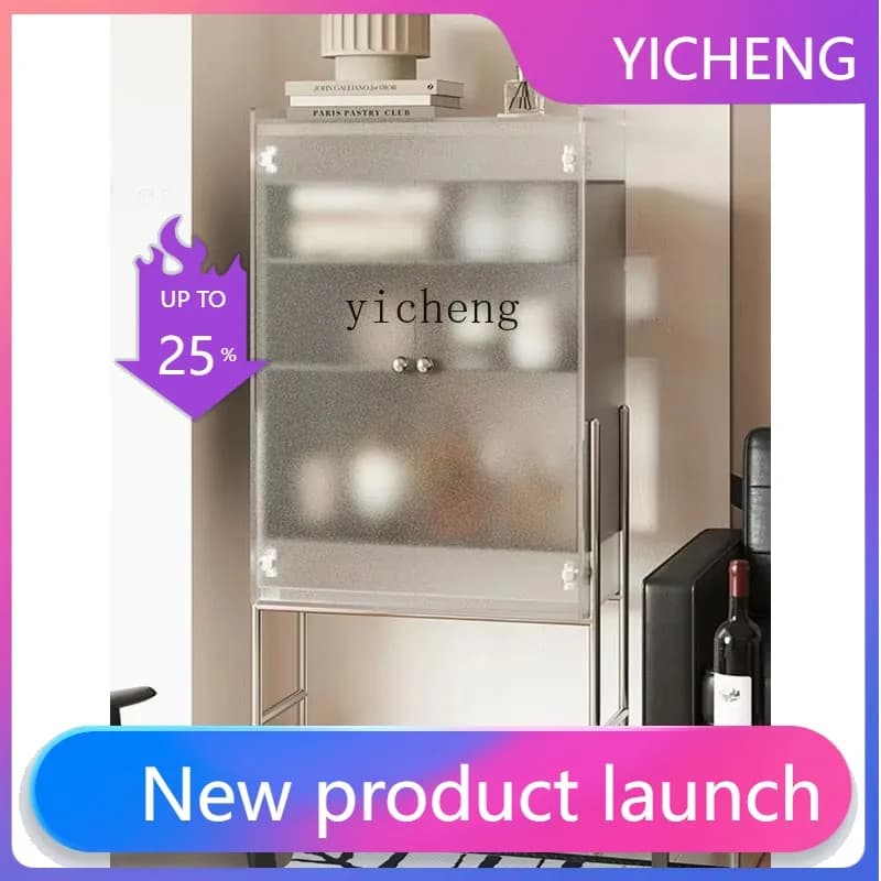 LYY  acrylic living room small side cabinet Italian minimalist decorative cabinet household display cabinet