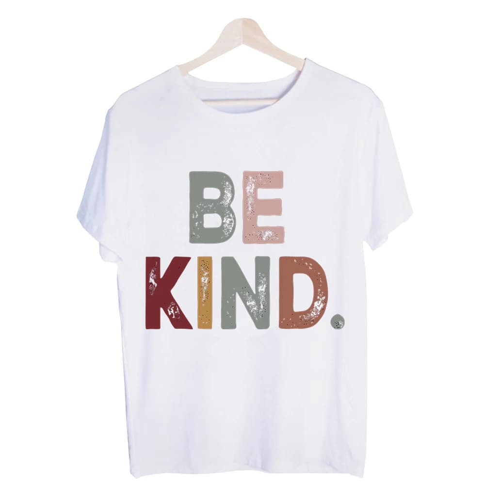 Men's "Be Kind" Letter Print Graphic Tee, Short Sleeve Crew Neck T-Shirt for Casual Daily Wear and Summer Outfits