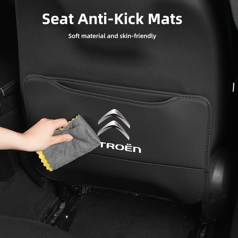 Car Seat Back Semi-Cover Anti-Kick Pad Waterproof For Citroen C4 C3 C5 C1 C2 Berlingo Celysee Cactus Picasso Aircross Saxo Grand