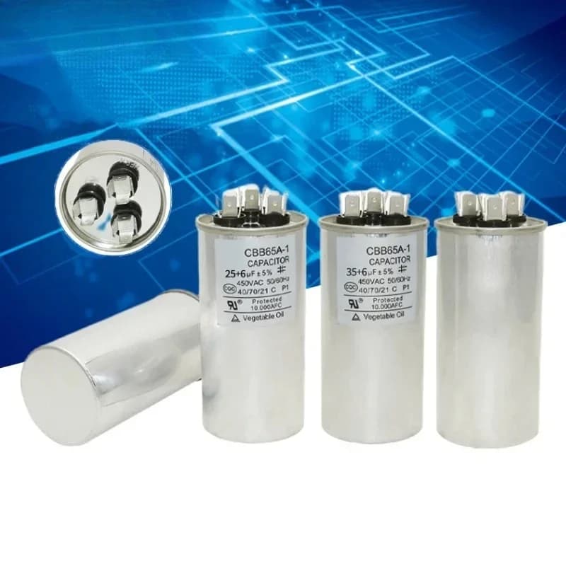 1P 1.5P air conditioning capacitor 40+5UF 50+3UF 50+4UF 50+5UF 50+6UF 50+7UF 60+6UF 60+7UF air conditioning compressor capacitor