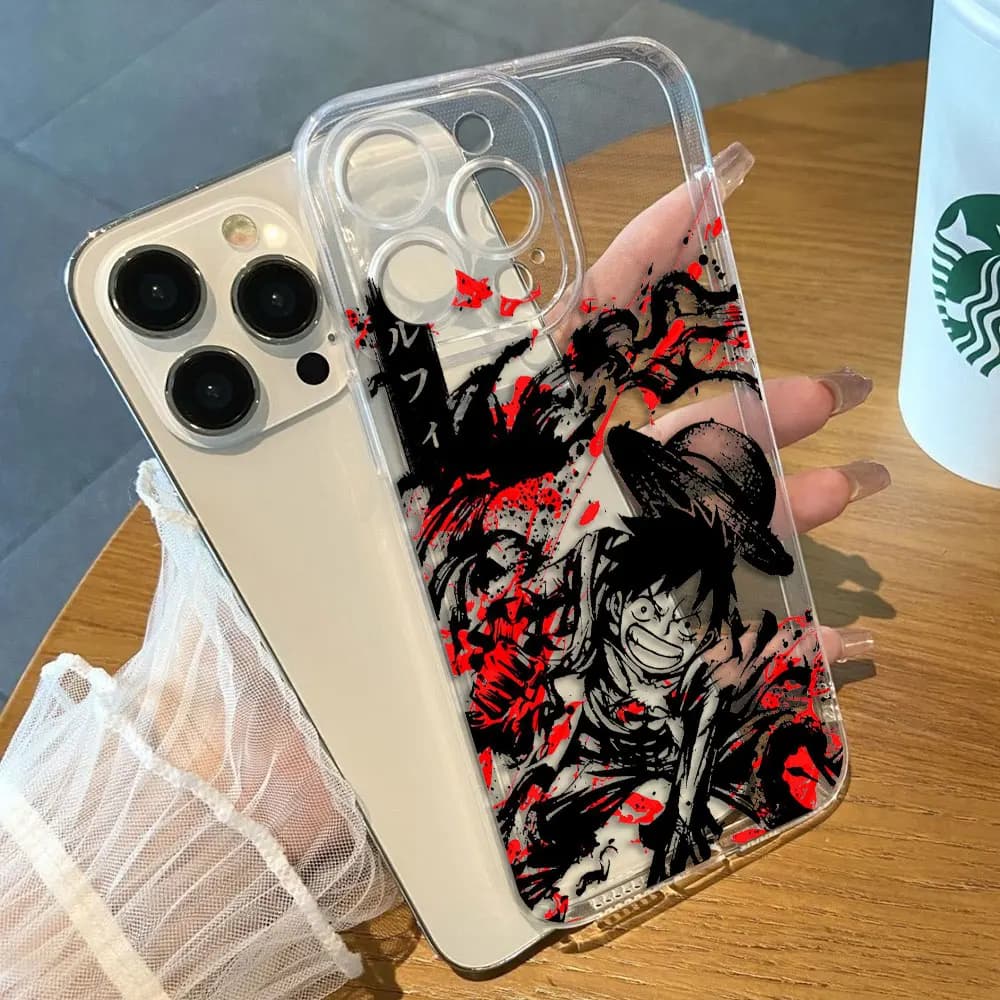 Comics O-One Piece Luffy Zoro ACE Clear Phone Case For Samsung Galaxy S26 S25 S24 S23 S22 S21 S20 FE S10 PLUS ULTRA Case Shell