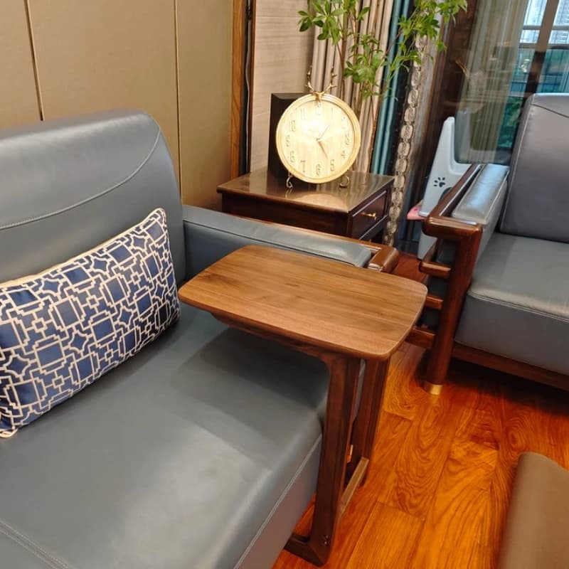 Black Walnut  Living Room End Table Mobile Sofa Side Tables Small Space C-Shaped Computer Desk Bedroom Seams Nightstand
