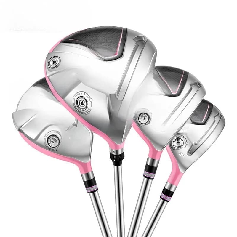 Golf Club Ladies Full Set of High Rebound Lightweight Carbon Fiber Titanium No. 1 Wood Iron Rod Set Retractable Bag