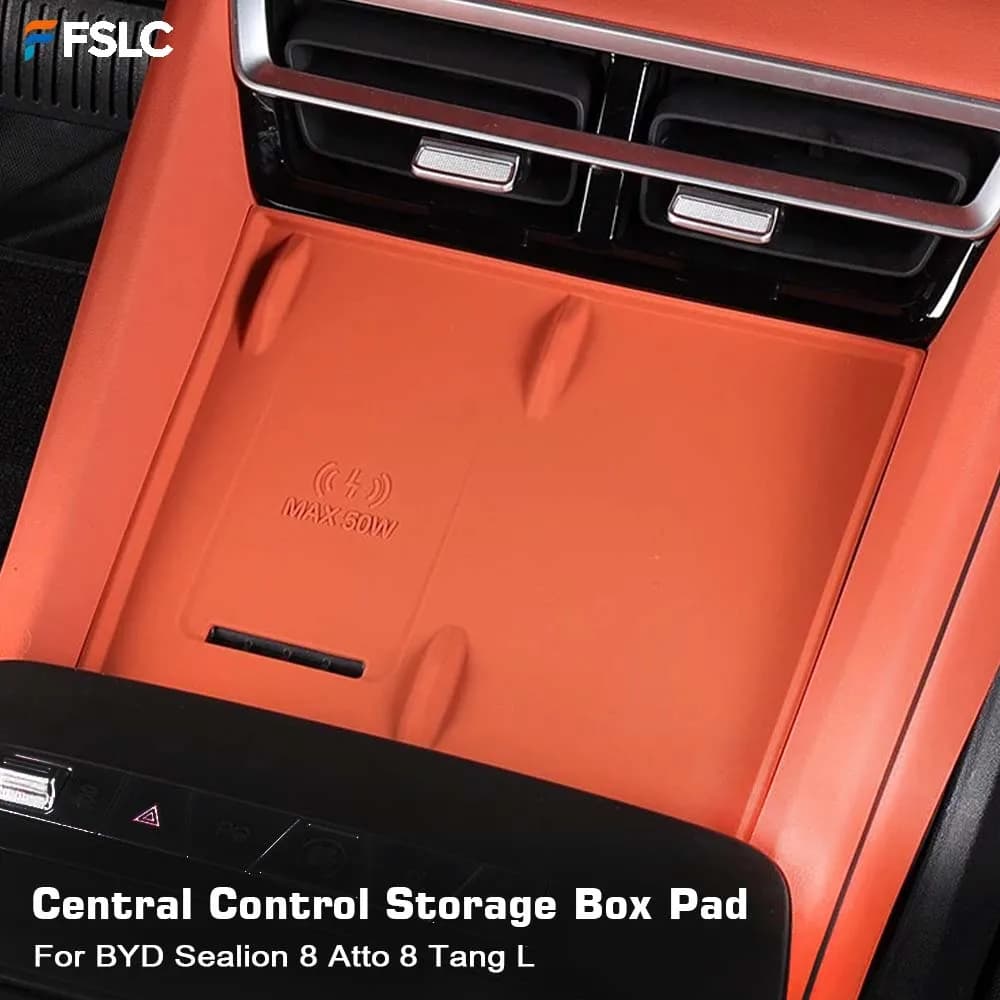 ⭐Genuine⭐ Car Decoration Central Control StorageBox Pad For BYD Sealion 8 Atto 8 Tang L Wireless Charging Silicone Pad Anti Slip