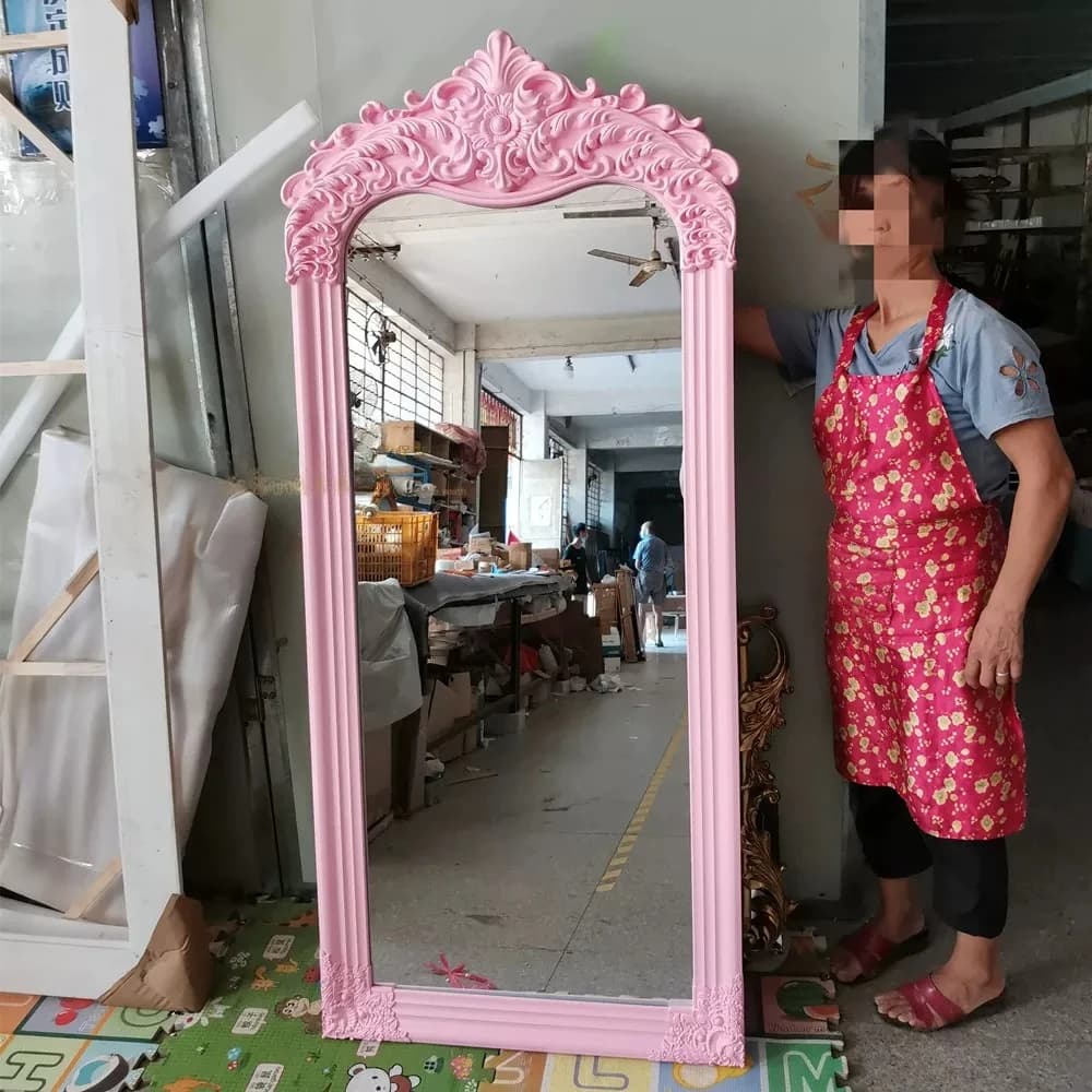 Apartment Standing Decorative Mirrors Aesthetic Square Wooden Mirrors Full Body Design Princess Specchi Decorativi Home Decor