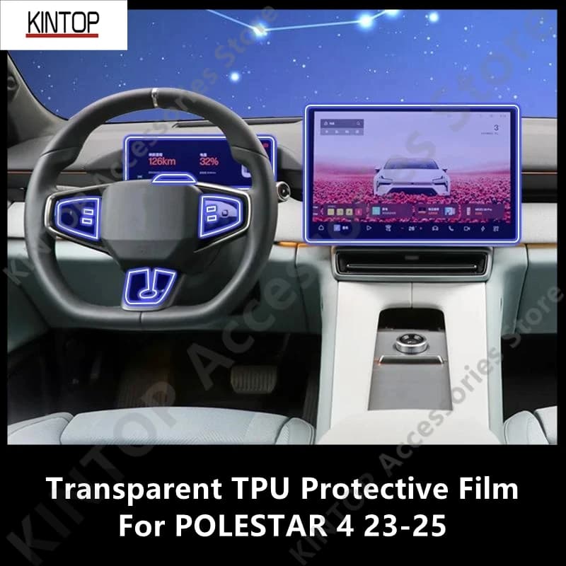 For POLESTAR 4 23-25 Car Interior Center Console Transparent TPU Protective Film Anti-scratch Repair Film Accessories Refit