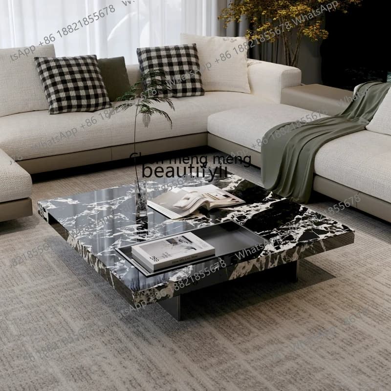 X  Household, black coffee table living room, minimalist, new, suspended coffee table