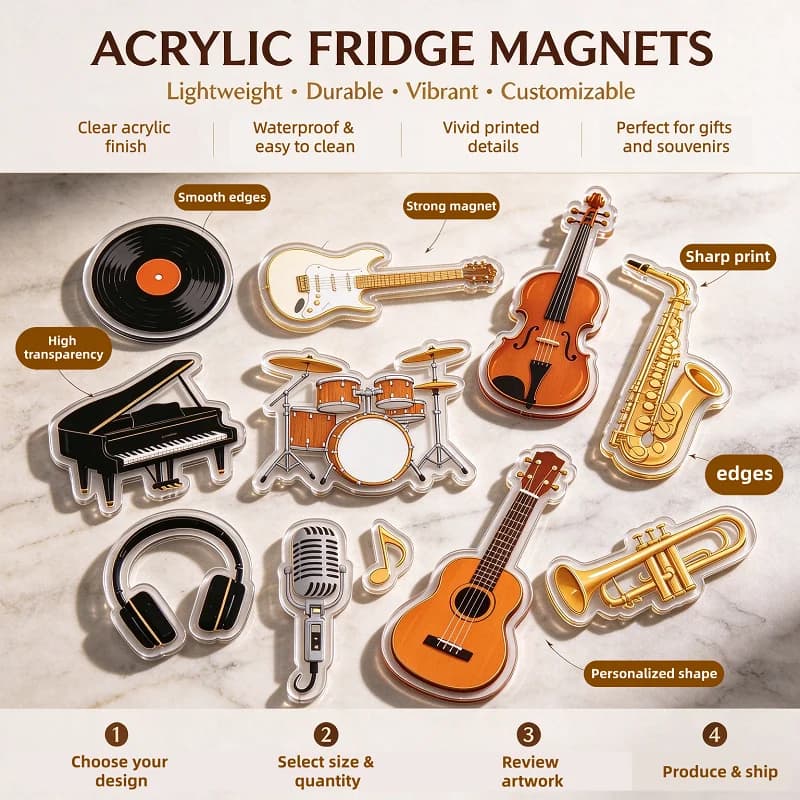 Custom Printed Acrylic Fridge Magnets Promotional Gift Customized Logo Plastic Magnetic Acrylic Cultural-creative Fridge Magnets