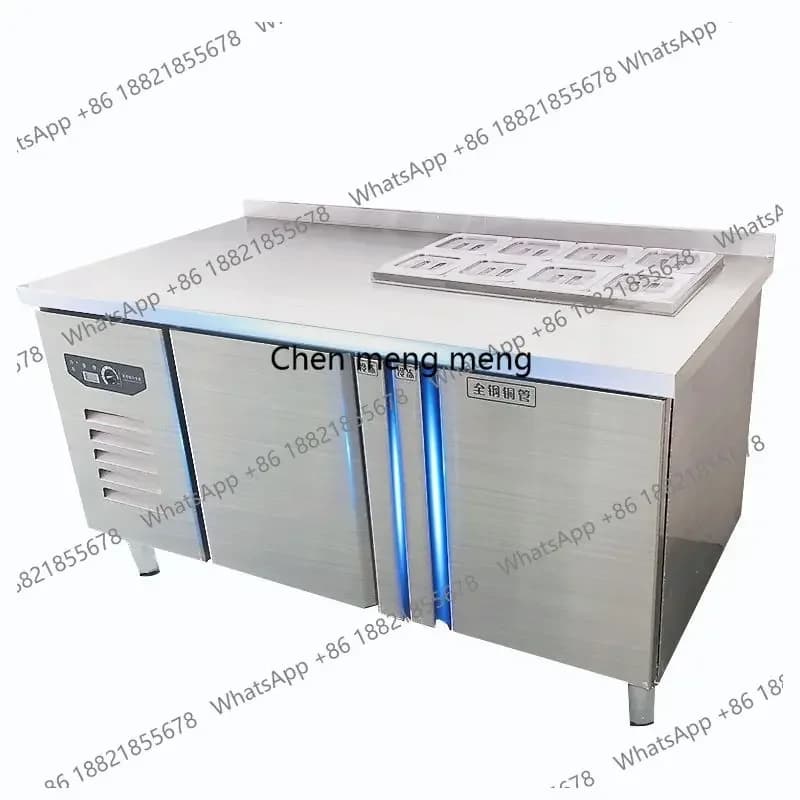 Salad Table Slotted Freezer Refrigerated Workbench Refrigerator Operation Refrigerated Cabinet Water Bar Table