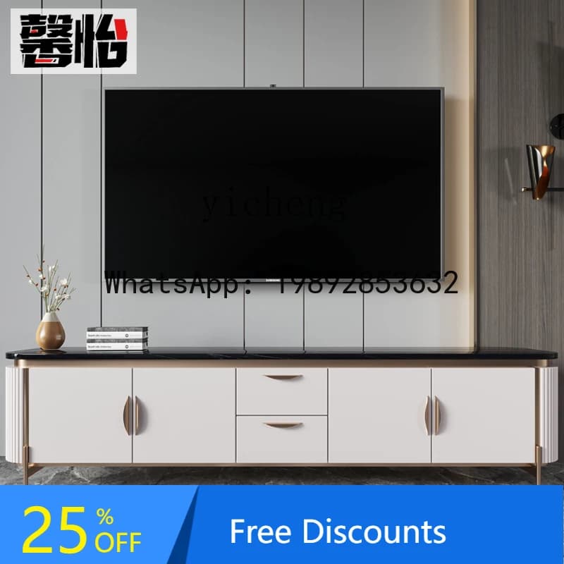 light luxury marble coffee table TV cabinet combination household living room coffee table table