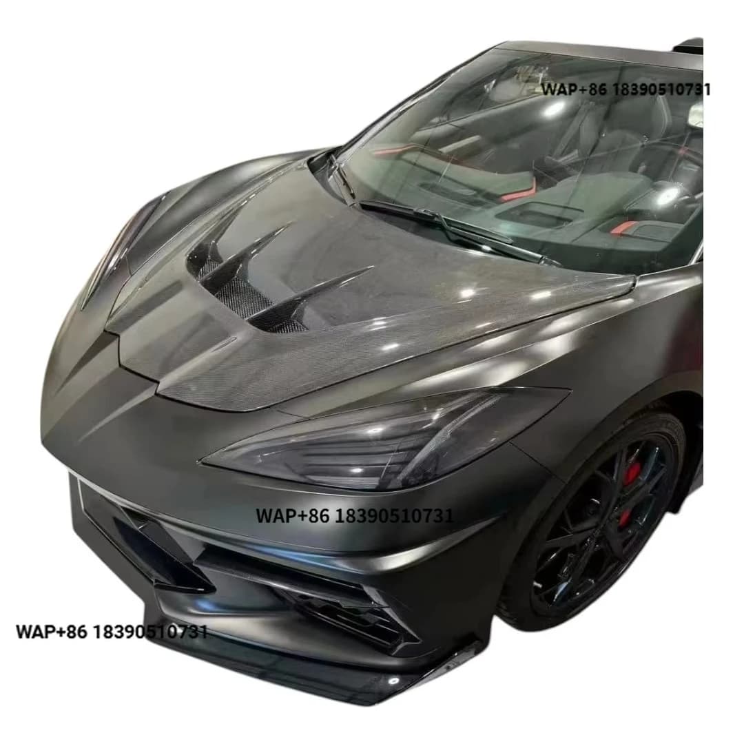 ZR1 Style Carbon Fiber Fibre Front Bonnet Engine Hood Bonnet for Corvette C8 Z06 2020-2025