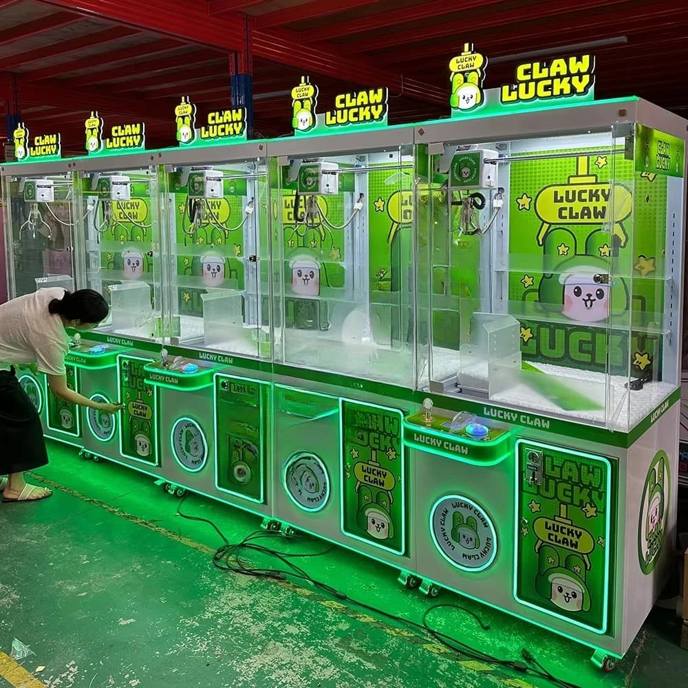 for coin slot doll machine cheap arcade crane claw machine plush toy gift game machine with ticket receiver
