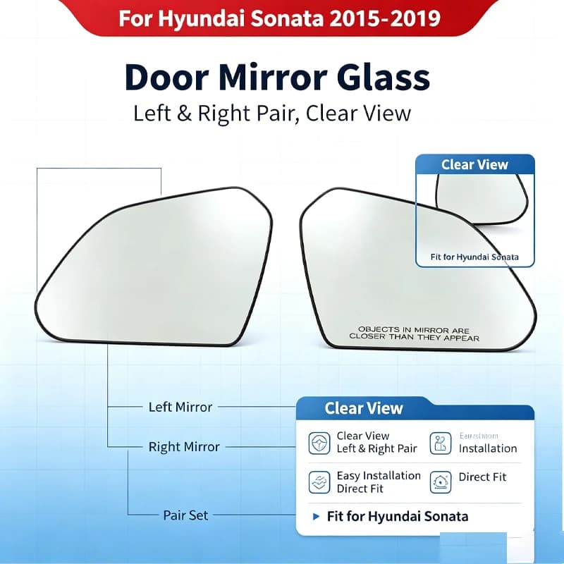 Suitable for 15-19 Hyundai Sonata Nine rearview mirror heated reversing mirror heated reflector glass lens