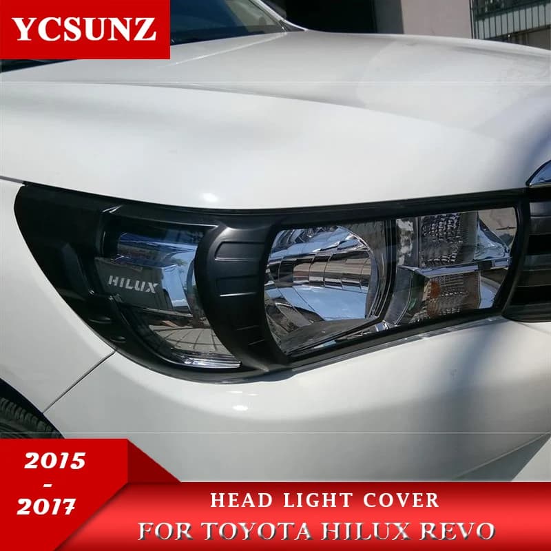 ABS Head Light Cover For Toyota Hilux Revo 2015 2016 2017 2018 Car Front lamp Hood Accessories Double Cabin