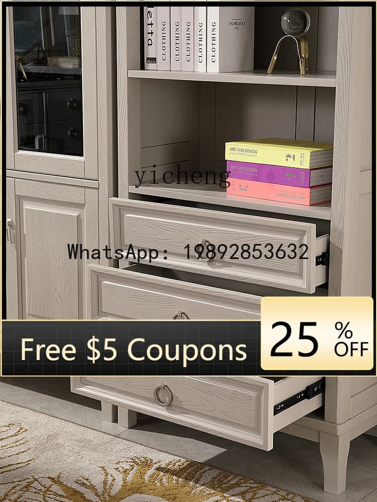 Z5 red oak all solid wood bookcase  bookcase combination bookshelf storage cabinet