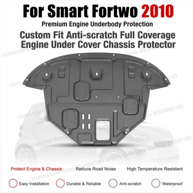 For Smart Fortwo 2010 - 2014 Engine Lower Guard Chassis Protection Plate Full Coverage Impact Resistance