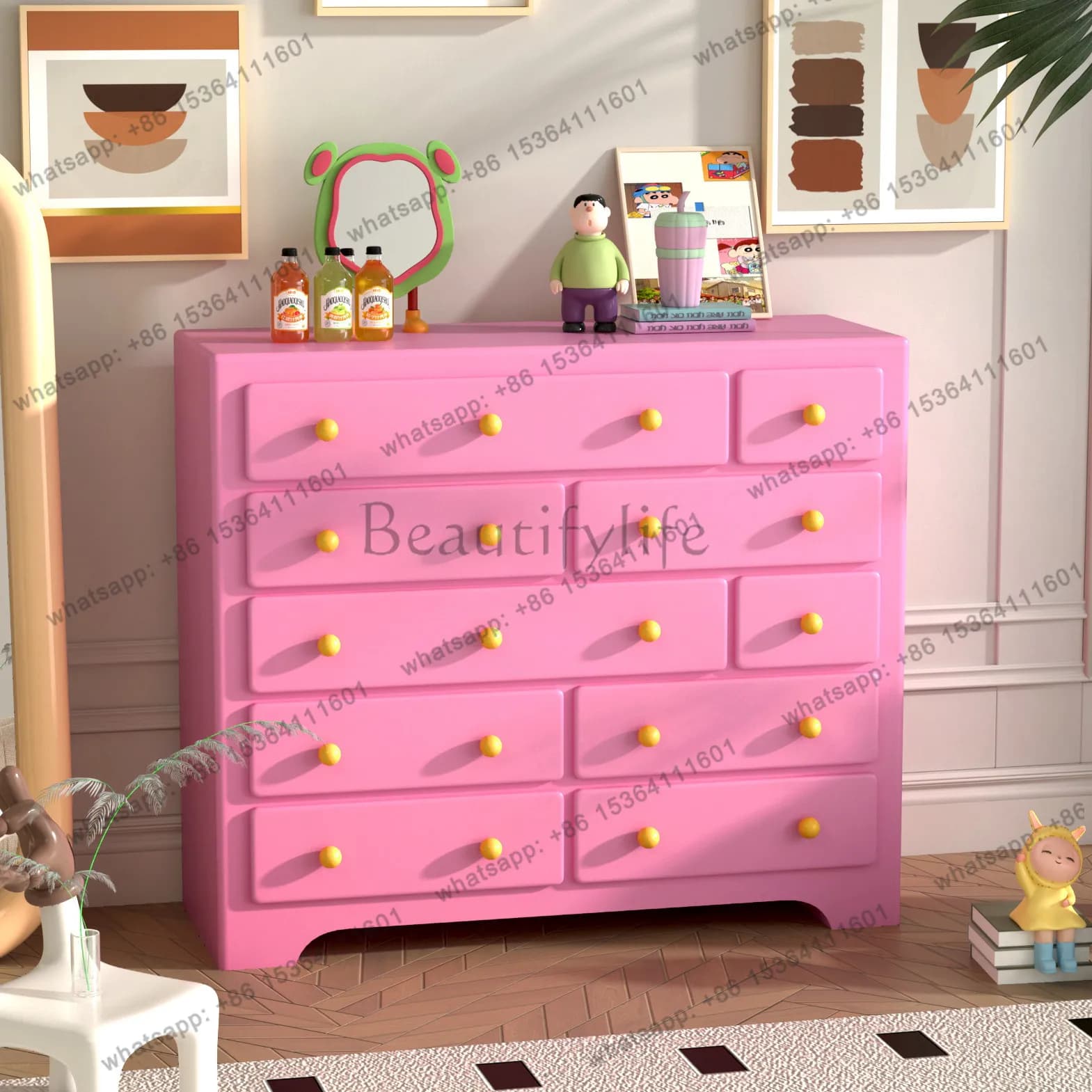 Dopamine Ten Drawer Bedroom Storage Drawer Porch Storage Side Cabinet