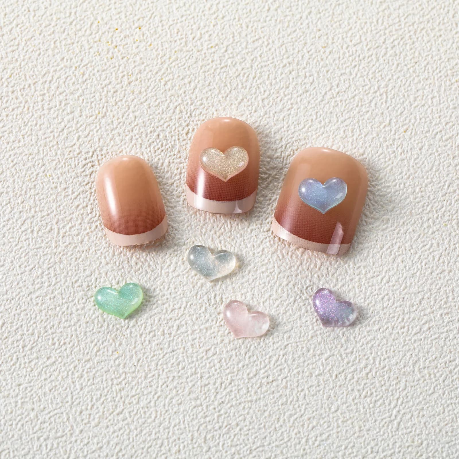 50pcs Kawaii Resin Mini Transparent Heart Charms Cabochon Flatback Nail Art Nails Miniature Scrapbook Accessories Diy Material