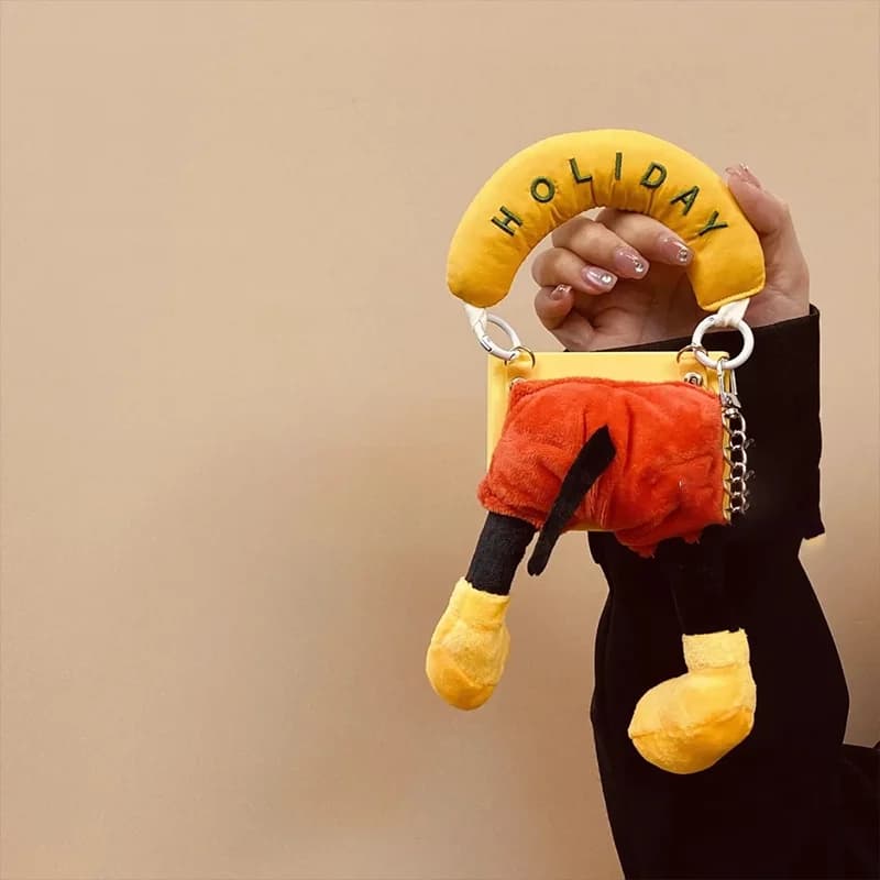Cute Plush Toy Phone Case for Samsung Z Flip7 6 ZFlip5 OPPO Find N2 Flip / OPPO Find N3 Flip/Xiaomi Mix Flip Case Kawai Cover