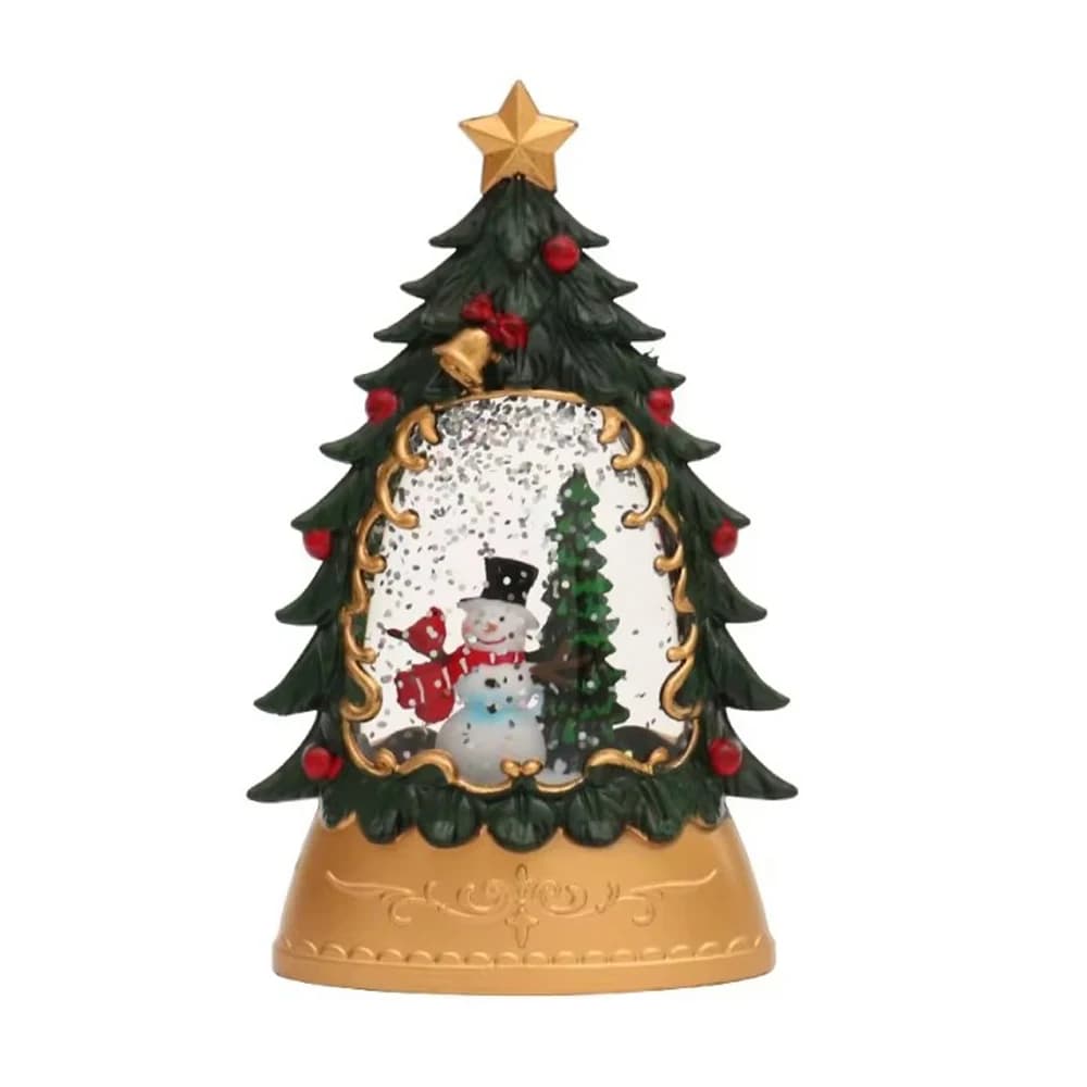 Christmas Tree LED Light Decoration with Water-embedded Sequins Suspended Wind Lamp Tabletop Ornament Christmas Gift Decoration