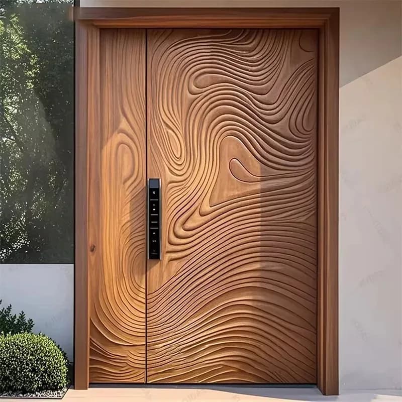 Luxury modern carved wood wood solid wood exterior house front door rear modern design