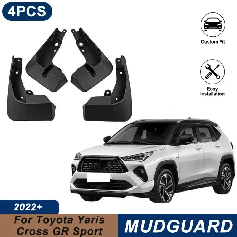 4PCS Car Mud Flaps For Toyota Yaris Cross GR Sport 2022+ Waterproof Anti-Splash Fender Mudguards Auto Exterior Accessories