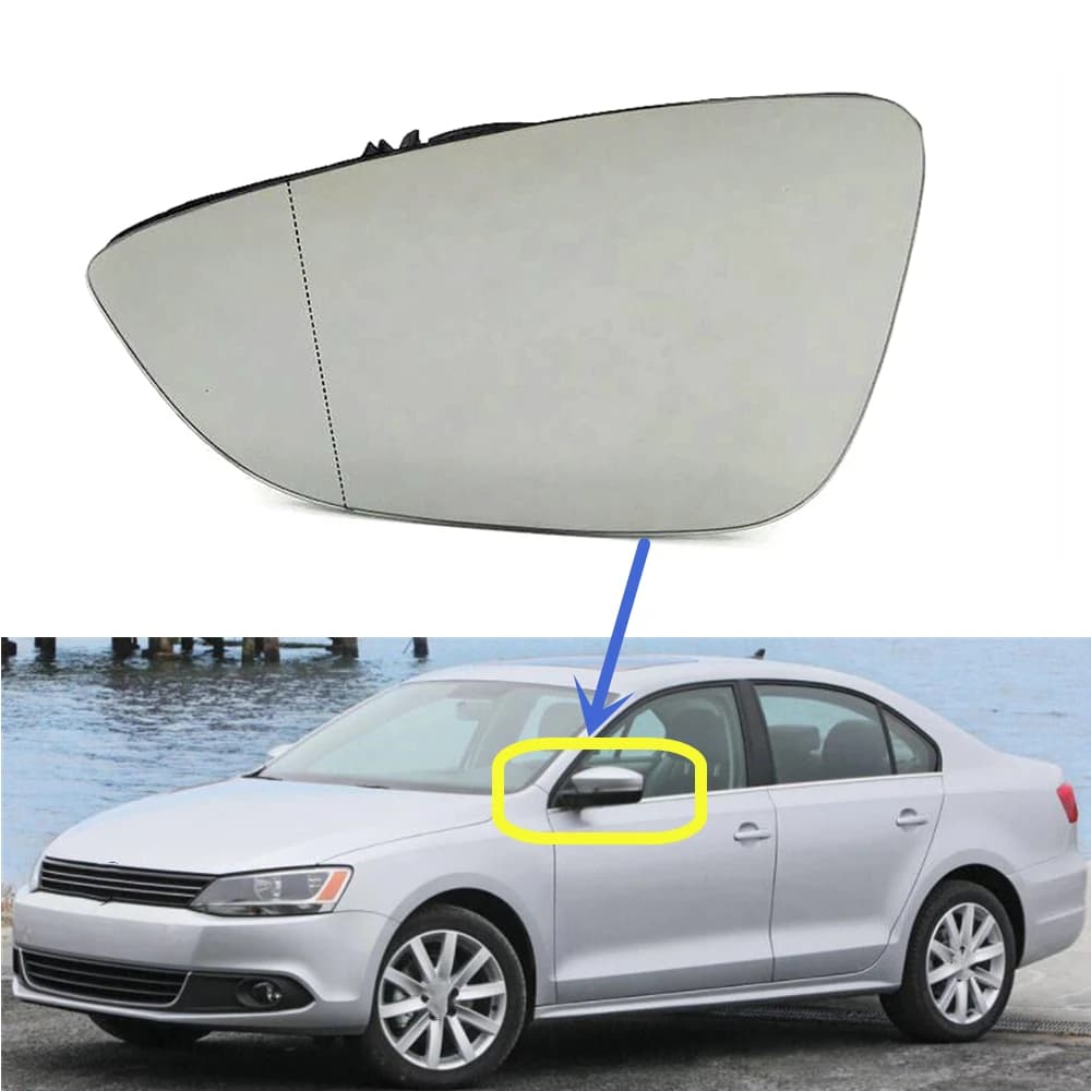 For VW Jetta 6 MK6 EU Model 2011 2012 2013 2014 2015 2016 2017 Car Door Side Heated Wing Mirror Glass Left Driver Side