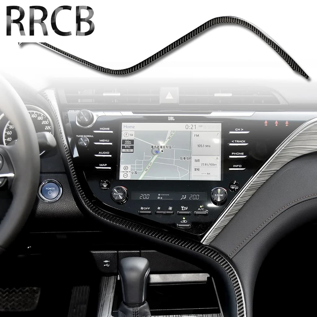 For Toyota Camry XV70 8th 2018-2019 Car Accessories Carbon Fiber Central Control Dashboard Decorative Strip Interior Stickers