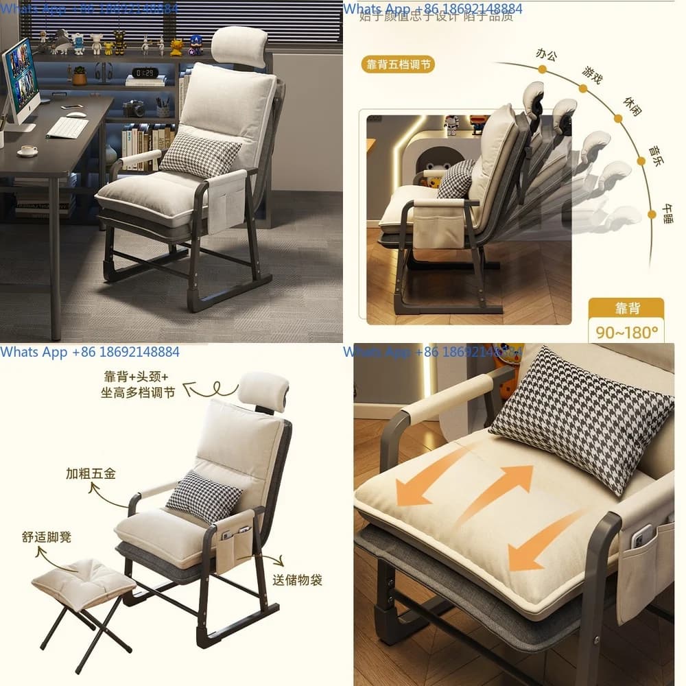 Comfortable Single Chair for Dorm Study and Long Sitting with Back Support Suitable for Bedroom and Computer Use