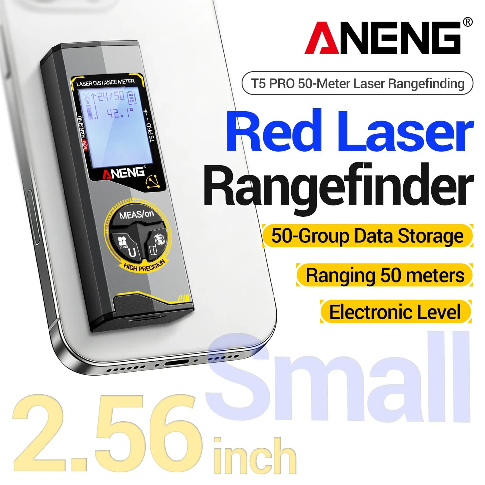 ANENG T3/T3 PRO/T5/T5 PRO Laser Distance Meter 30m 50m Digital Tape Measure with Electronic Level Area Volume Test