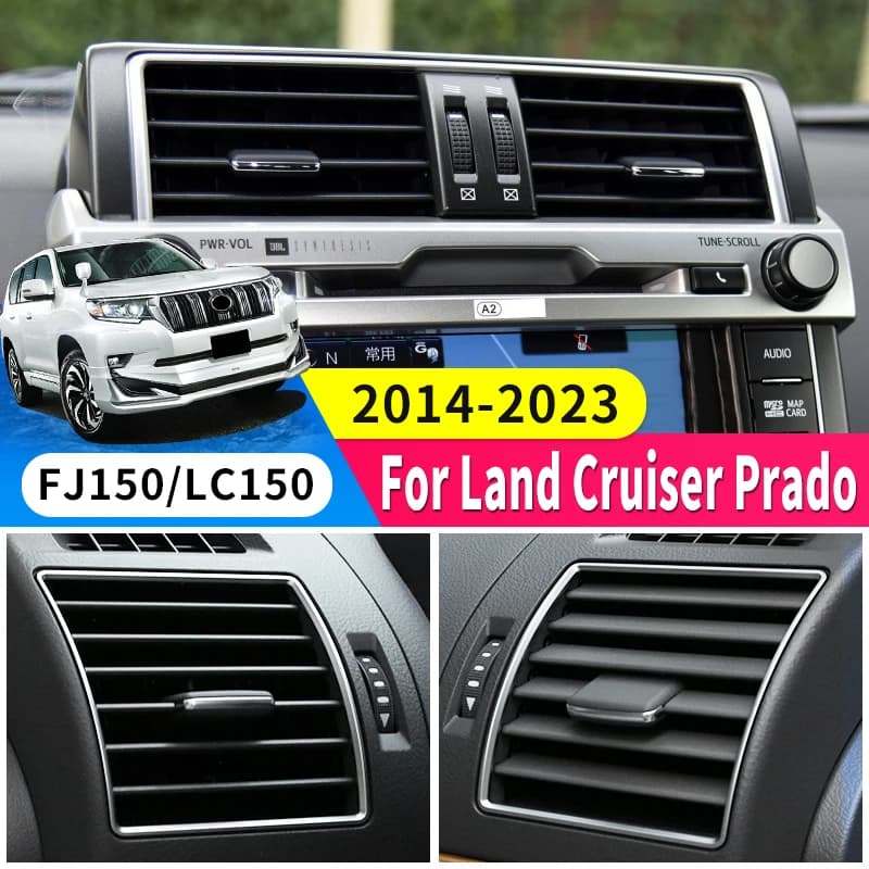 Stainless Steel Left and Right Air Outlet Decorative Frame For Land Cruiser Prado 150 Lc150 Fj150 Modification Accessories