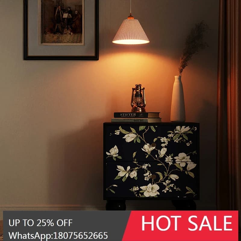 MJY French bedside bedroom small side cabinet integrated drawer solid wood bedside storage cabinet