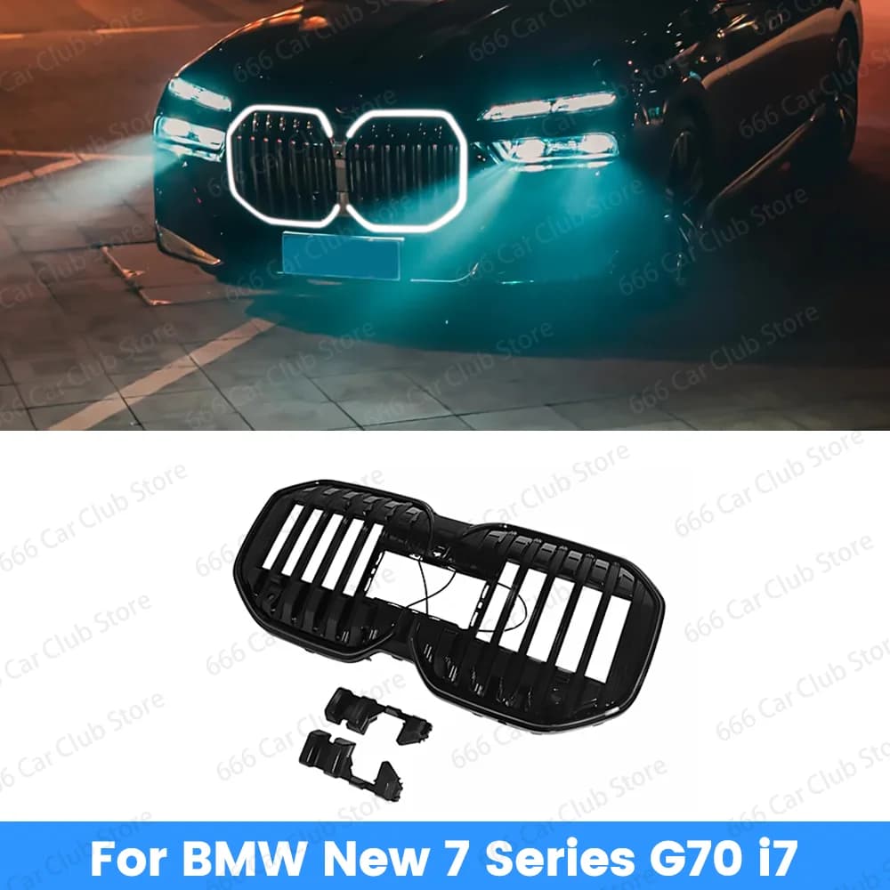 LED Car Front Hood Grille For BMW New 7 Series G70 i7  Style Kidney Grille Front Grill Grid M Sport Illuminated With Lamp