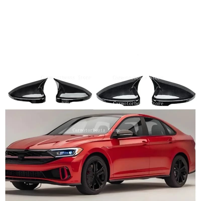 Fit For VW Fit For Volkswagen Jetta 2019 -2022 Rearview Side Mirror Cover Wing Cap  Rear View Case Trim Carbon Fiber