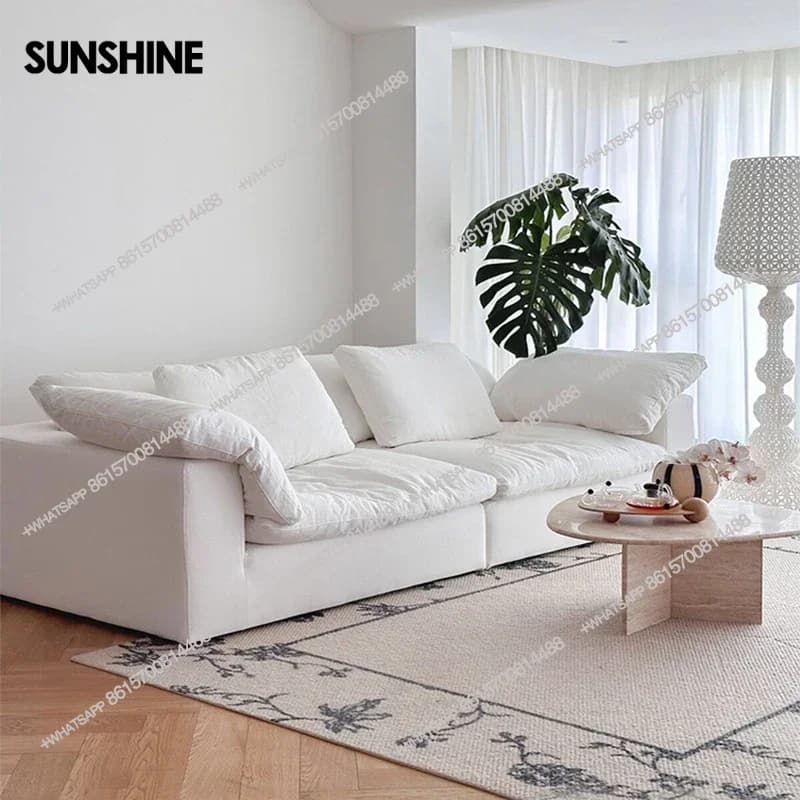 Fillers White Modern Sofas Soft Cheap Sleeping Hotel Living Room Sofas Puffs Loveseat Designer Divano Soggiorno Home Furniture